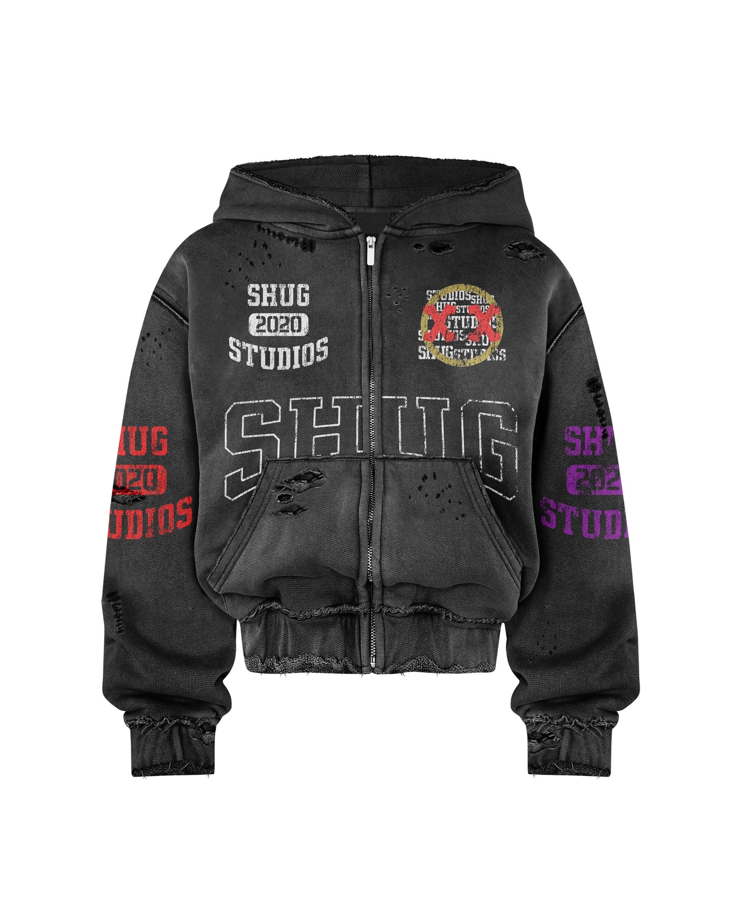 ( Distressed Shug Hoodie (2 colors)